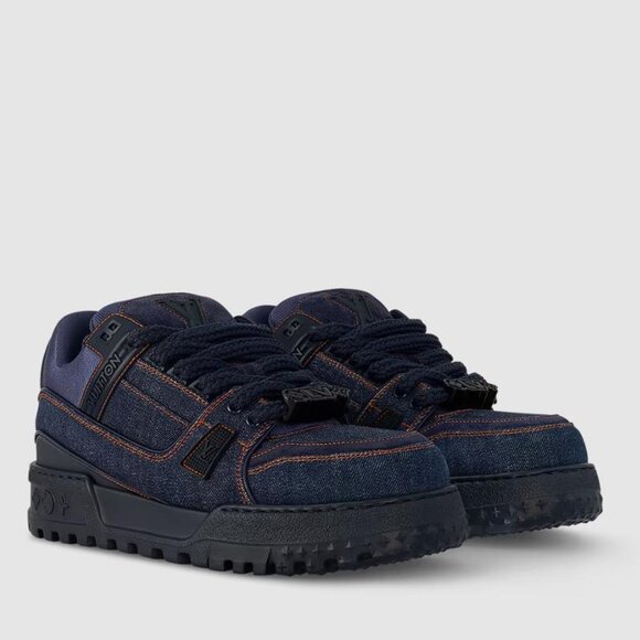 LOUIS VUITTON Men's LV Maxi Trainers Size 11 In Blue Denim - Picture 1 of 16